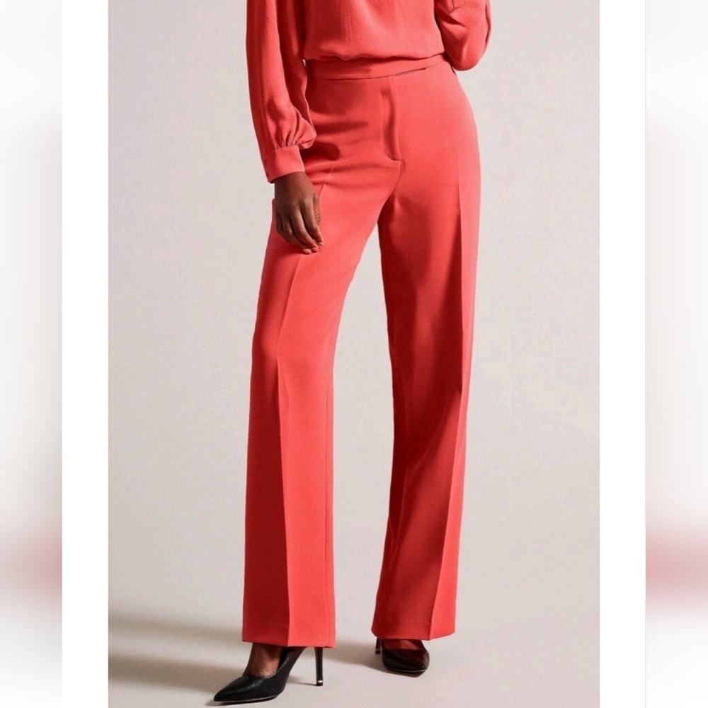 NWT Ted Baker London Sayakat Coral Women's Wide Leg Trousers Sz 1